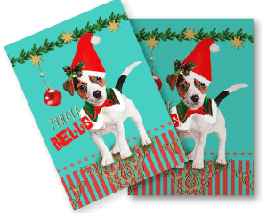 Weihnachtskarte Christmas Pets edition dreiklein