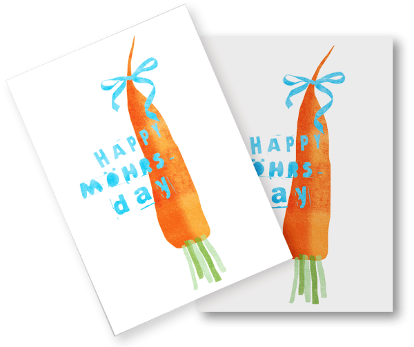 Postkarten Veggie Birthday edition dreiklein