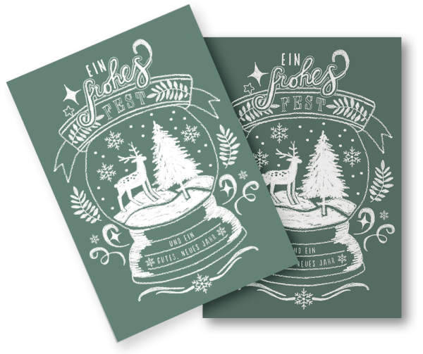 Postkarte Christmas Lettering edition dreiklein
