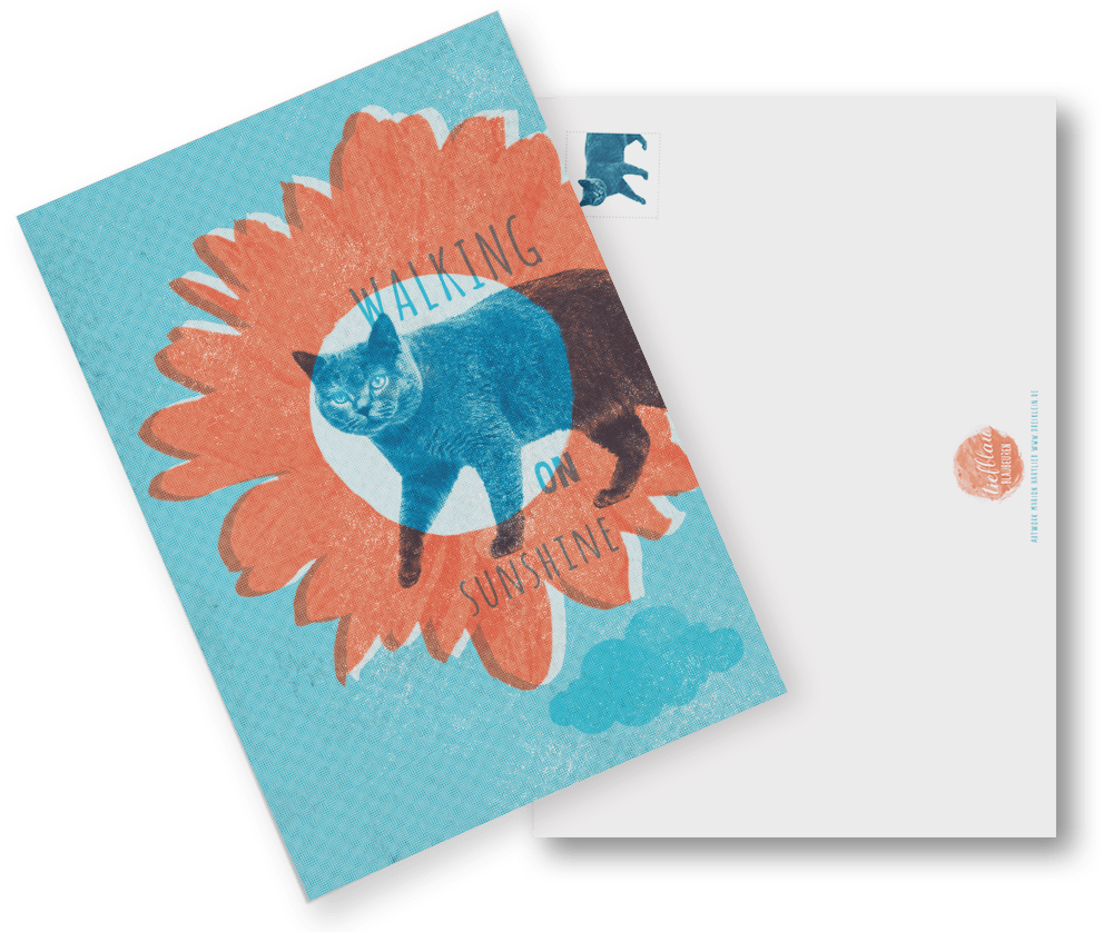 Postkarte Katzen Cats "Riso Catz"